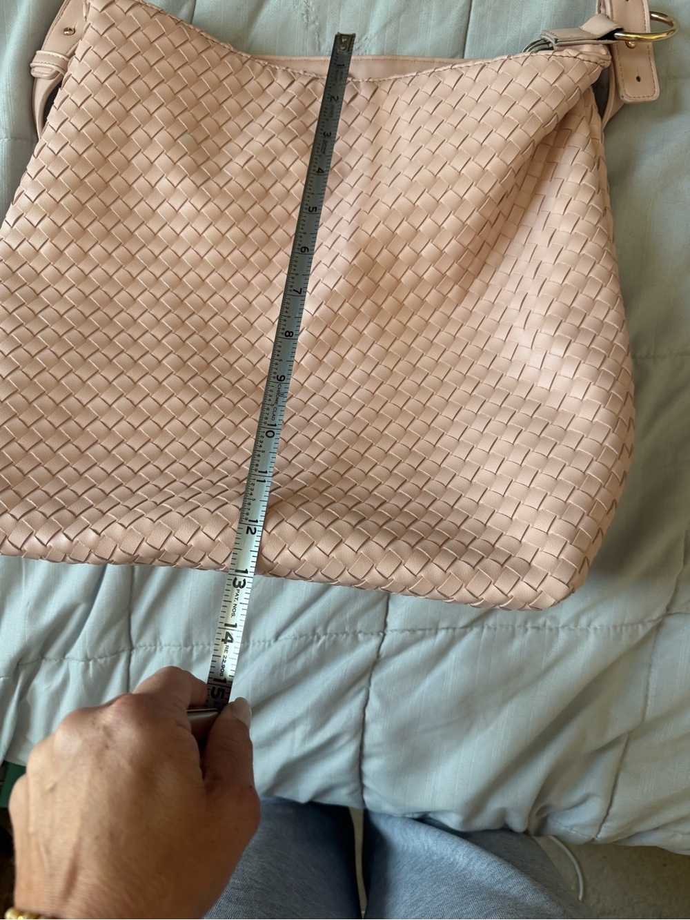Woven Blush Pink Shoulder Bag